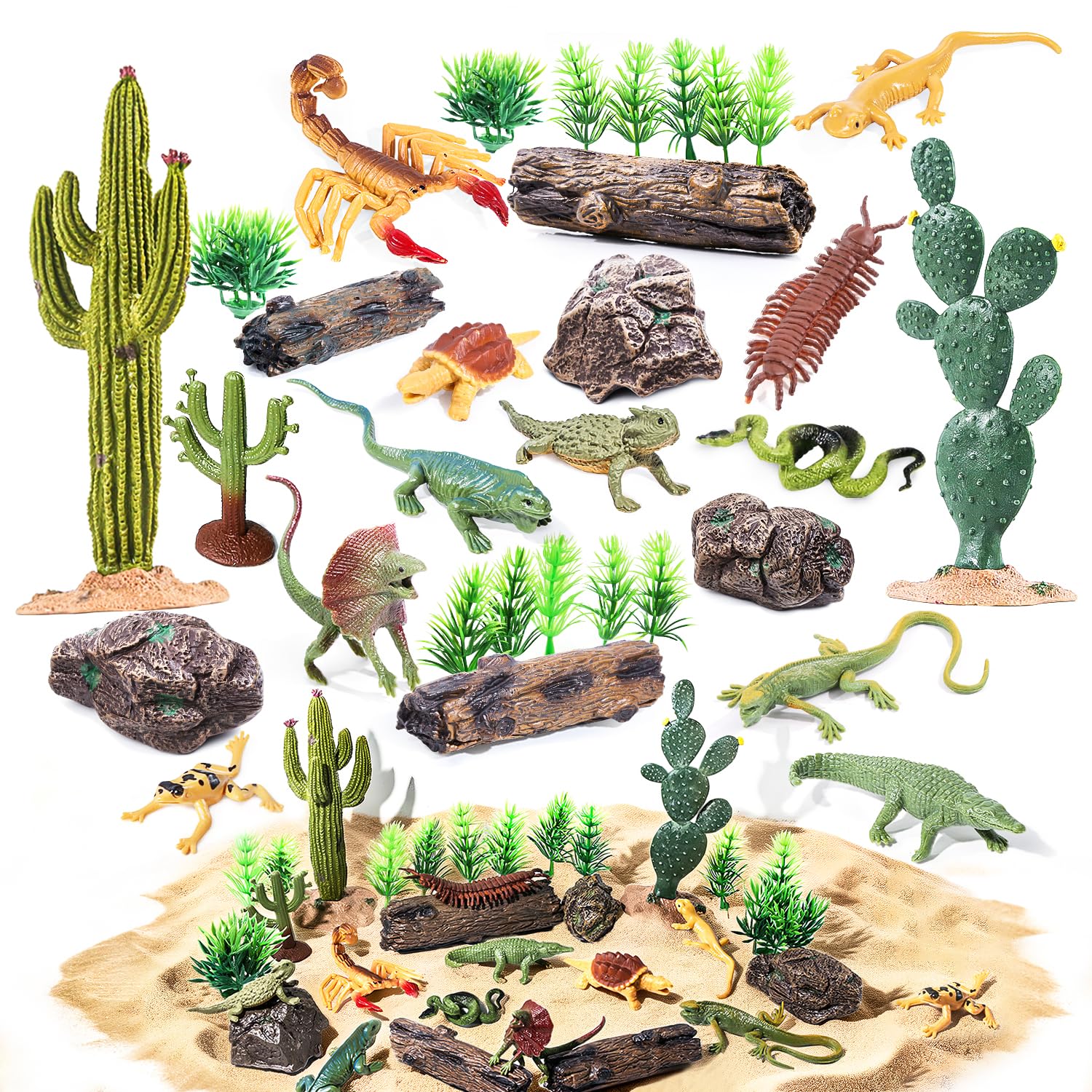 Amazon.com: kukifun 32Pcs Desert Reptiles Animals Figures Toys